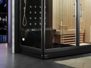 Mawialux Pico Sauna stoomcabine Glans zwart 220x120x220cm