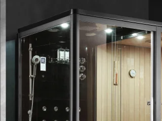 Mawialux Pico Sauna stoomcabine Glans zwart 220x120x220cm