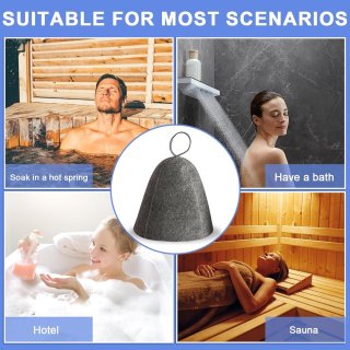 Wat vinden we goed aan de Merkloos Vilten saunamuts set 3 stuks (grijs)