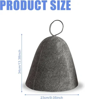 Merkloos Vilten saunamuts set 3 stuks (grijs)