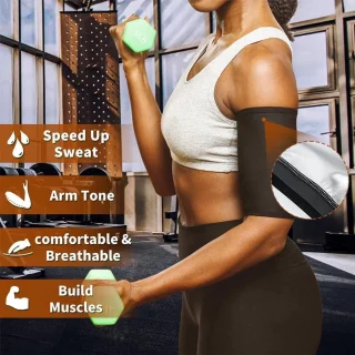 Merkloze Sweatband Armmouwen - Set van 2 - Zwart