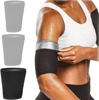 Merkloze Sweatband Armmouwen - Set van 2 - Zwart