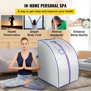 Mobiele Infrarood Sauna Tent met Stoombad 220V Wit