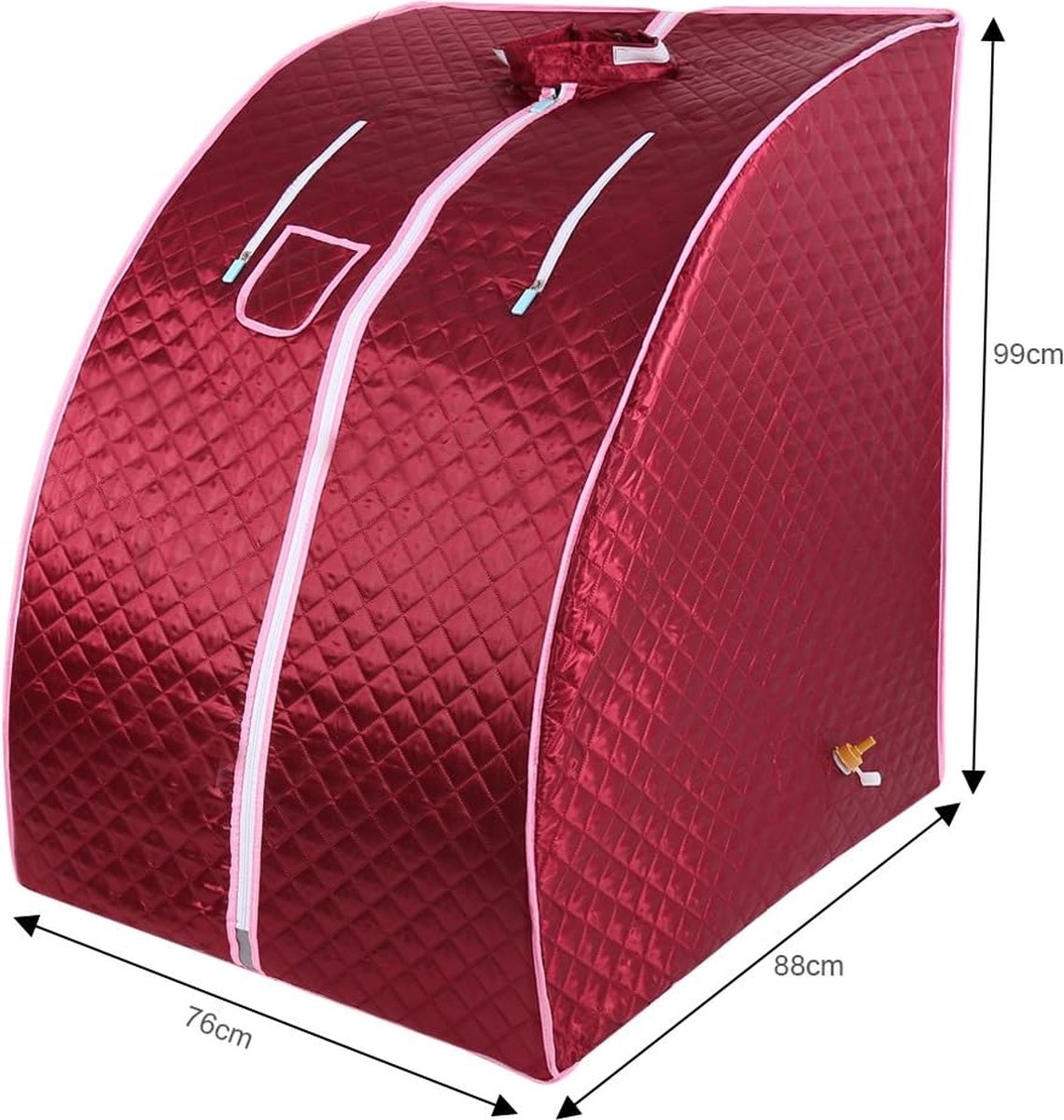 Wat vinden we goed aan de Mobiele Sauna Rood 76x88x99cm