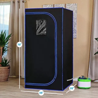 Mobiele Sauna Tent Blauw/Zwart 177x88x88cm