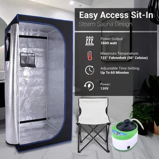 Mobiele Sauna Tent Blauw/Zwart 177x88x88cm