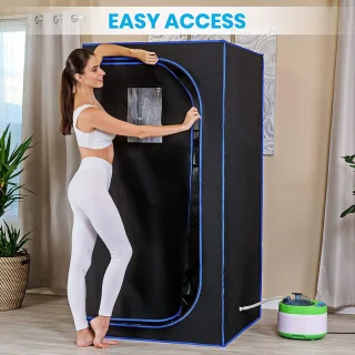 Mobiele Sauna Tent Blauw/Zwart 177x88x88cm