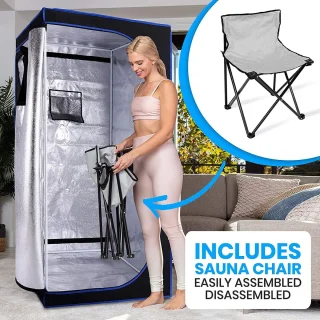 Mobiele Sauna Tent Blauw/Zwart 177x88x88cm