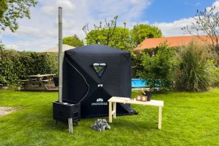 Complete draagbare houtgestookte sauna — professioneel thuissauna-pakket