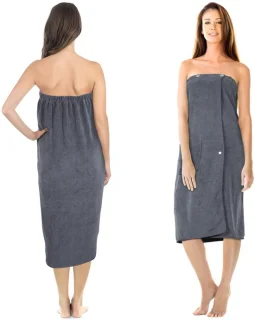 Omgoods - sauna handdoek voor vrouwen met knopen, grijs