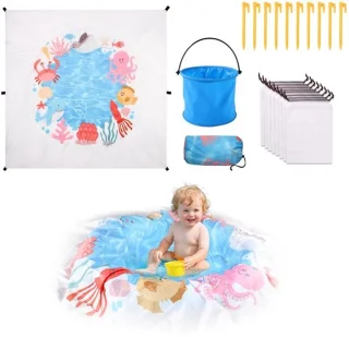 Opblaasbaar kinderstrandzwembad multicolor 196 x 196 cm