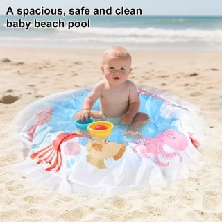 Opblaasbaar kinderstrandzwembad multicolor 196 x 196 cm
