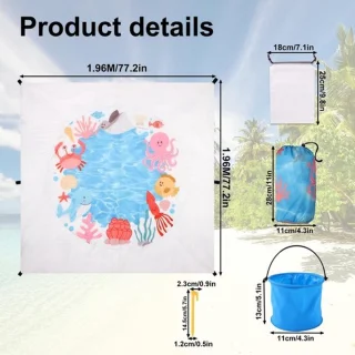 Opblaasbaar kinderstrandzwembad multicolor 196 x 196 cm