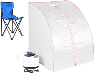 Opvouwbare sauna warmtecabine met afstandsbediening - 98 x 80 x 70 cm - zilver