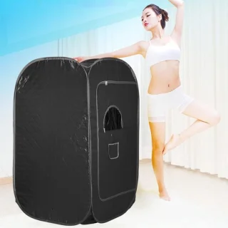 Opvouwbare sauna - warmtecabine - zwart - 80x80x135 cm