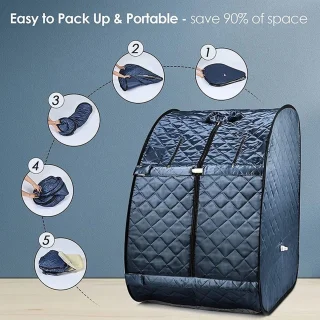 RM Store Draagbare Opvouwbare Stoomsauna Blauw 76x88x110 cm