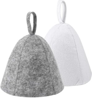 Russische Banya saunakap set van 2 (grijs/wit) review