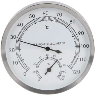 RVS Sauna Thermometer en Hygrometer