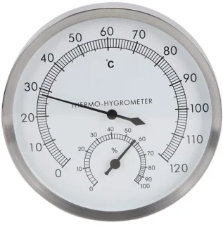 Rvs sauna thermometer hygrometer 2-in-1