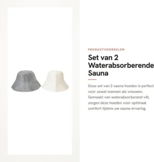 Sauna hoed set van 2 - wit/grijs