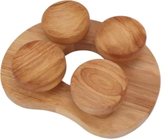 Sauna hoofdsteun 17x23 cm houten 4-punts met draaiplateau - ShopVlot