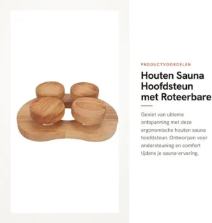 Sauna hoofdsteun ergonomisch met roteerbare schijf