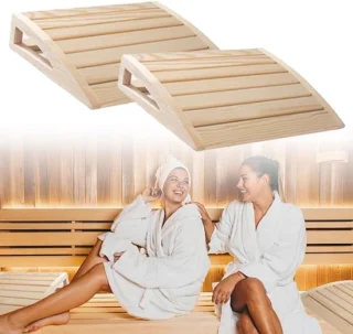 Sauna hoofdsteun set van 2 - ergonomisch hout - ShopVlot