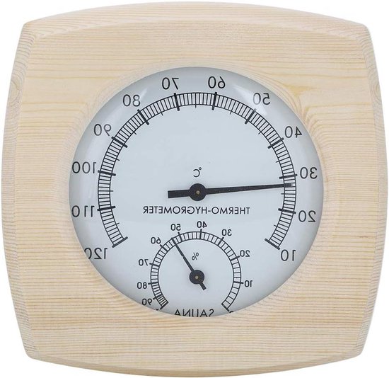 Sauna Hygrothermometer 2-in-1 Hout Dubbel