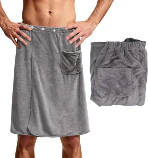 Sauna kilt voor heren, 70 cm x 140 cm, grijs
