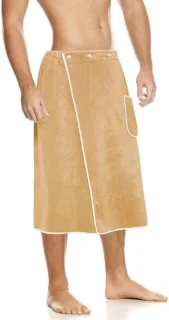 Sauna kilt voor mannen van 100% katoen - khaki, middelgrote maat