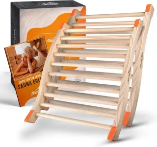 Sauna rugleuning van natuurlijk hout (2 stuks)