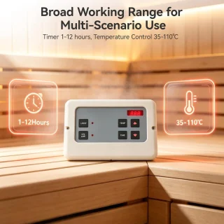 Sauna-temperatuurregelaar, 35-110°C stoomgenerator, wandmontage, ABS, home sauna - ShopVlot
