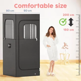 Sauna tent volledige maat nylon zwart - ShopVlot