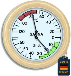 Sauna thermo-hygrometer met houten frame van Solidchoice