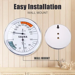 Sauna-thermometer 2-in-1 met hygrometer, Fahrenheit en Celsius, voor wandmontage