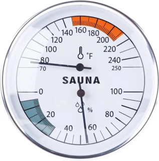 Sauna-thermometer 2-in-1 met hygrometer, Fahrenheit en Celsius, voor wandmontage