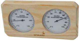 Sauna thermometer en hygrometer in houten frame