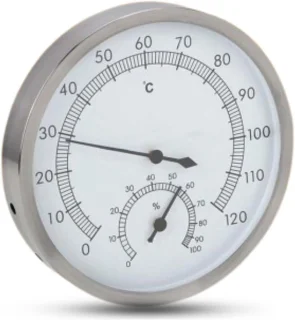 Sauna thermometer hygrometer - RVS - 2-in-1 - ShopVlot