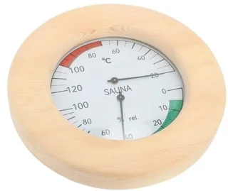 Sauna thermometer met hygrometer en houten constructie
