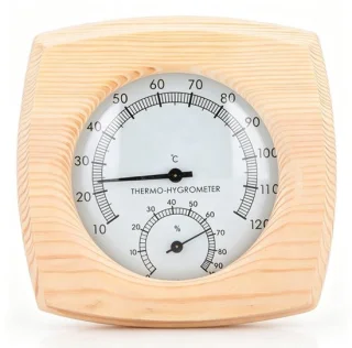 Sauna thermometer met hygrometer van hout