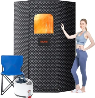 Saunadoos Draagbare Sauna 180 x 56 x 51 cm Grijs