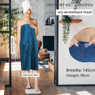 Saunakilt voor dames van microvezel met knopen (bordeaux, 90 x 145 cm)