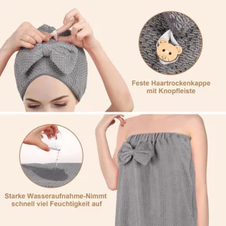 Saunakilt voor vrouwen met douchekap