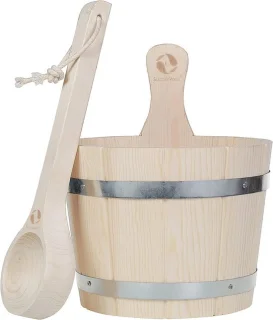Saunakuip set - houten emmer - grenenhout - 5 liter