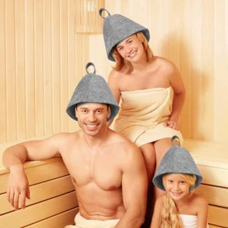 SaunaPro Sauna Hat (2-pack) Wool Felt Unisex Grey