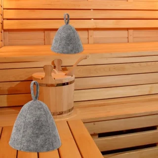 SaunaPro Sauna Hat (2-pack) Wool Felt Unisex Grey