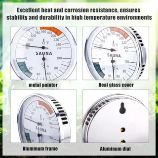 Saunathermometer 2-in-1 met hygrometer voor wandmontage