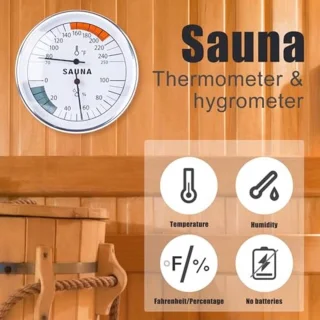 Saunathermometer 2-in-1 met hygrometer voor wandmontage