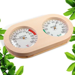 Saunathermometer en hygrometer van hout
