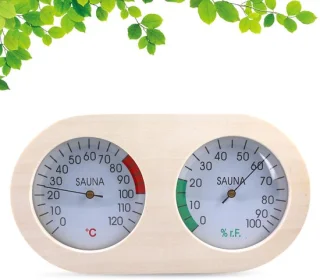 Saunathermometer en hygrometer van hout